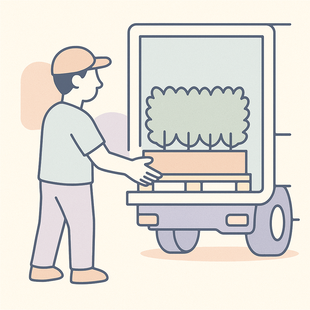 ta emot och plantera växterna